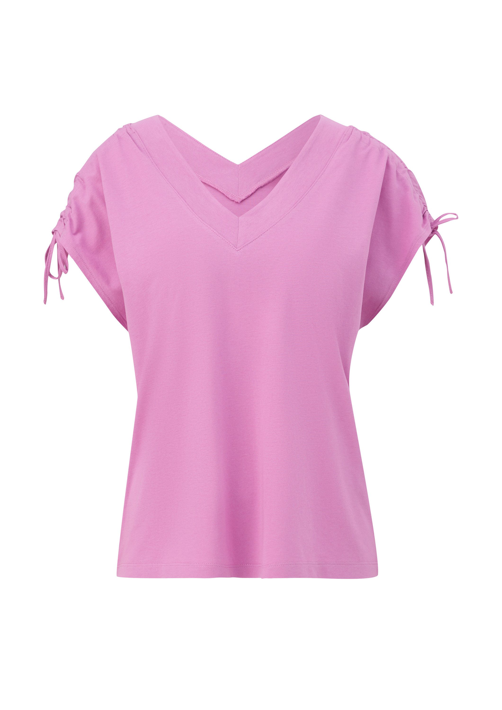 s.Oliver Kurzarmshirt T-Shirt Ärmelloses Shirt mit Bindedetails an der Schu günstig online kaufen