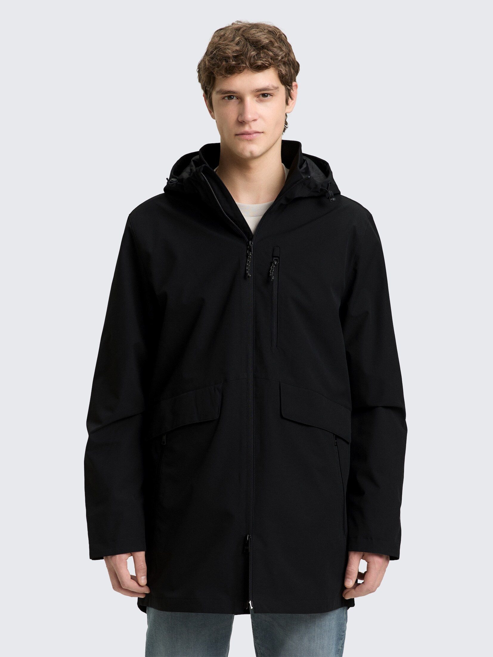 TOM TAILOR Denim Langmantel Jacken Relaxed Fit Ultralight Funktionsjacke aus wasserabweisendem Material