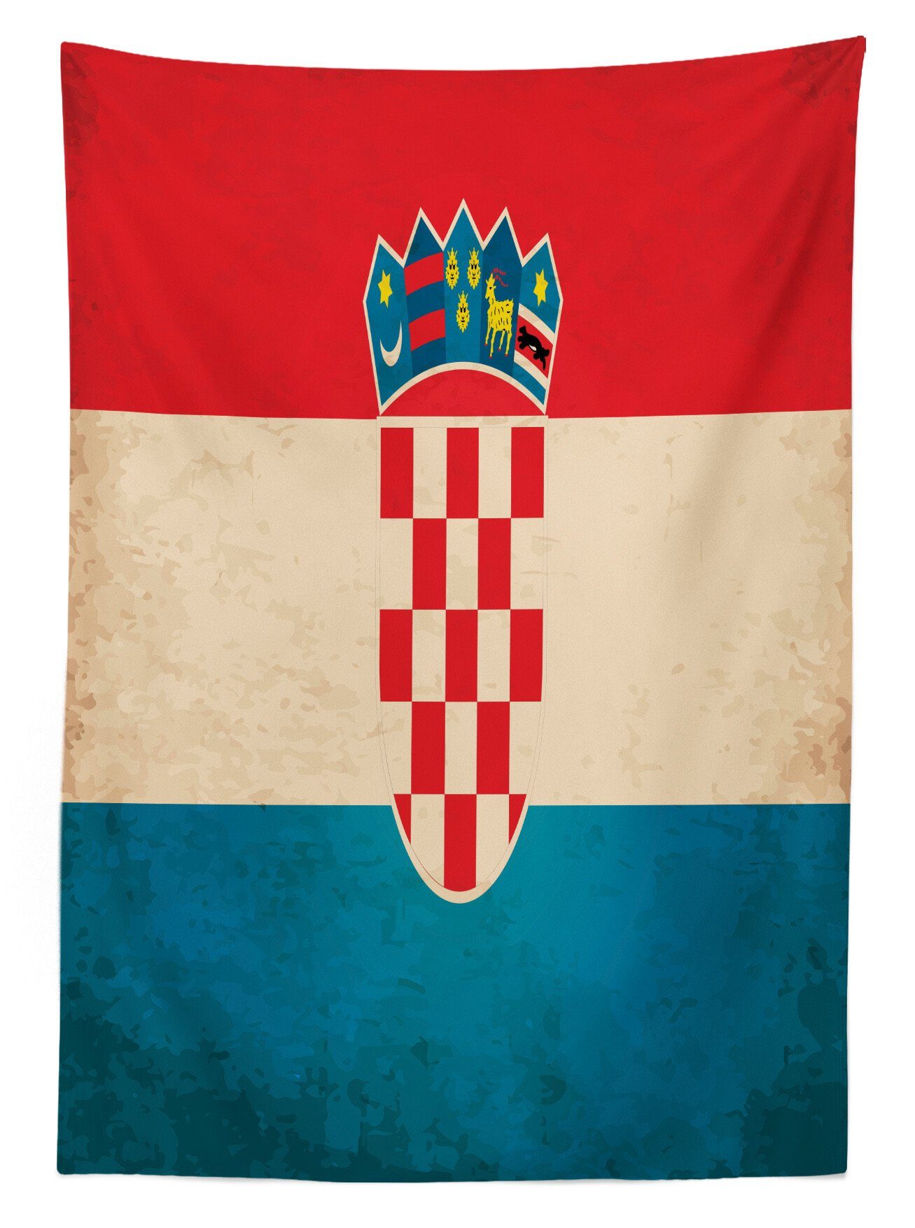 European Klare Land Waschbar Art Flag Kroatien Bereich Farbfest Außen den Abakuhaus geeignet Tischdecke Farben, Für