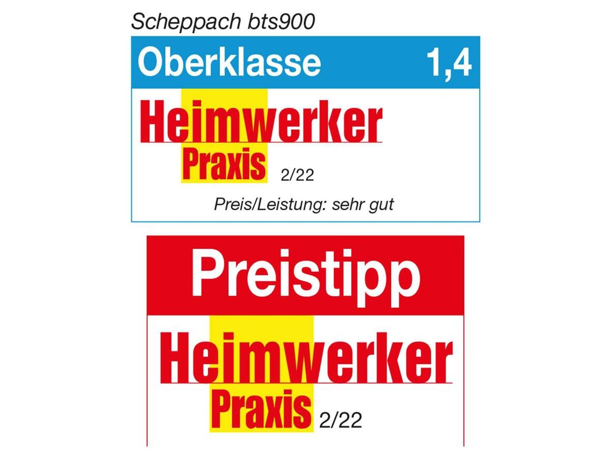 Scheppach Tellerschleifmaschine BTS900, max. 2850 U/min, 7.3 m/min, (Set, inkl. 6tlg. Schleifpapierset), Schwenkbarer Auflagetisch
