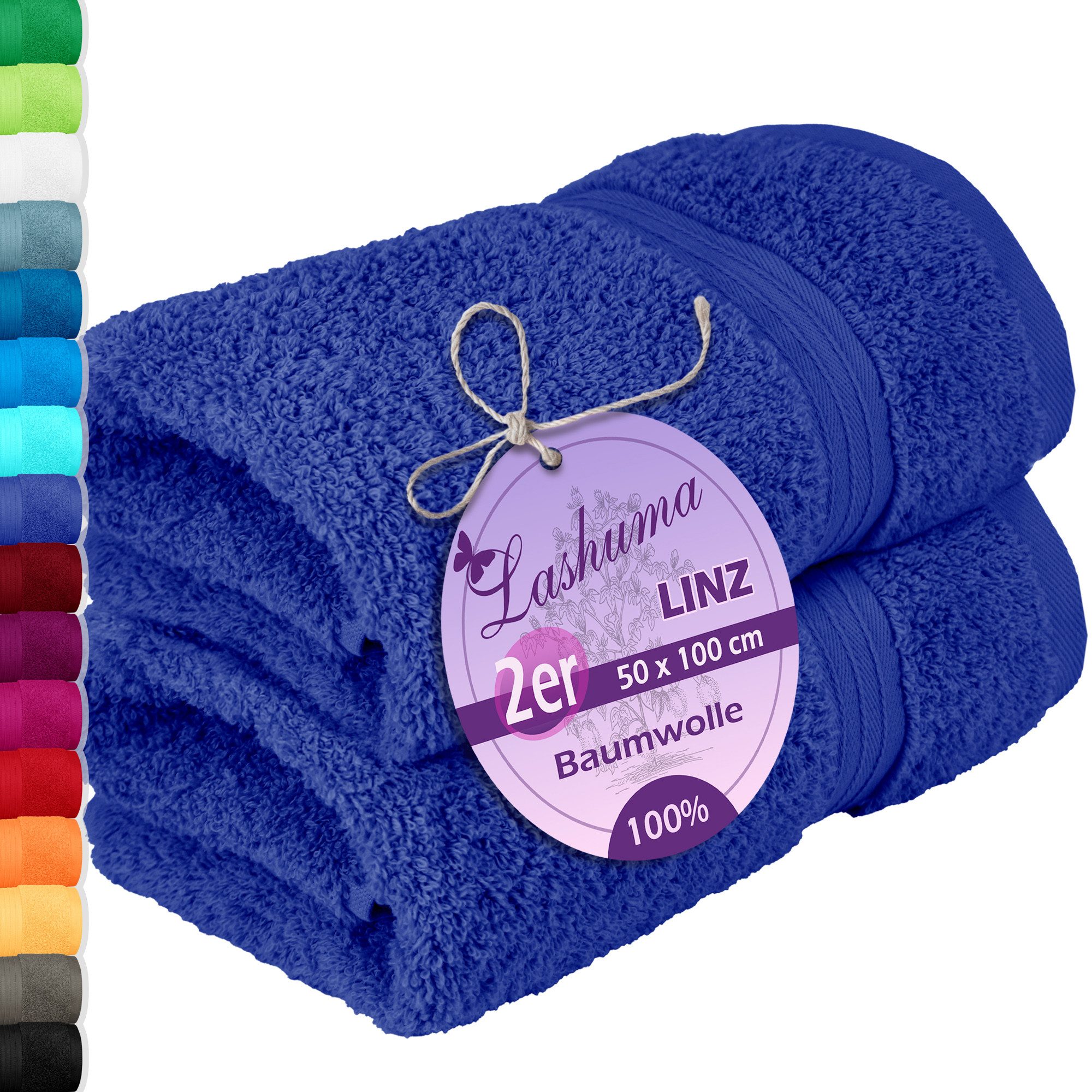 Lashuma Handtücher Linz, Frottee (2-St), Hochwertiges Handtuch Set blau 50x günstig online kaufen