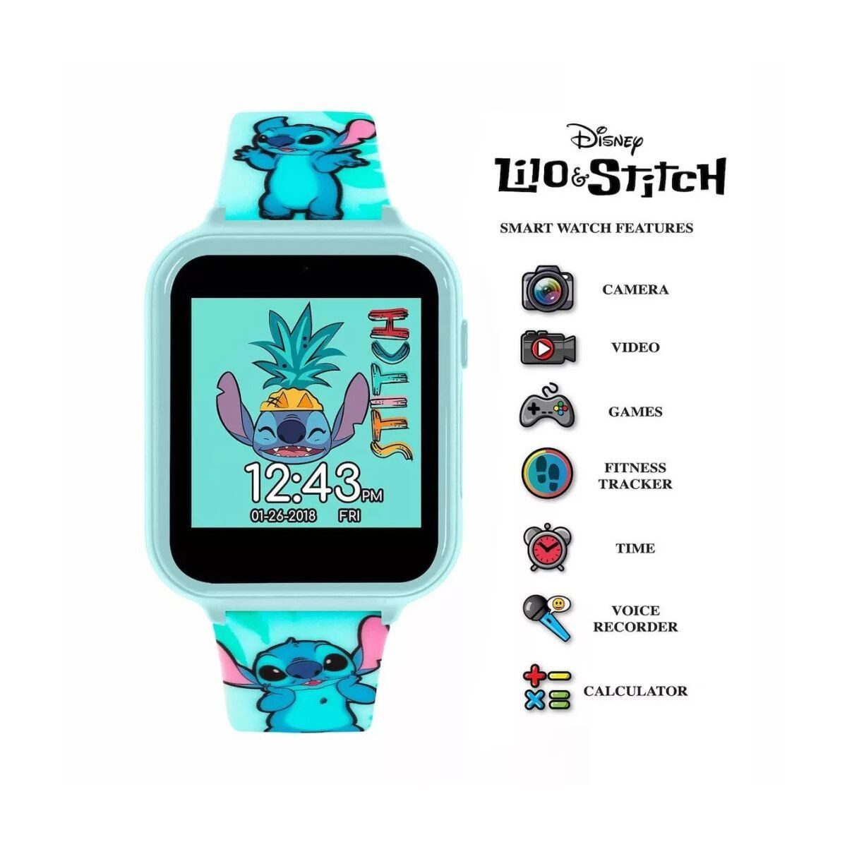 Disney Digitaluhr Disney Lilo und Stitch Vibes interaktive Uhr, (1-tlg)