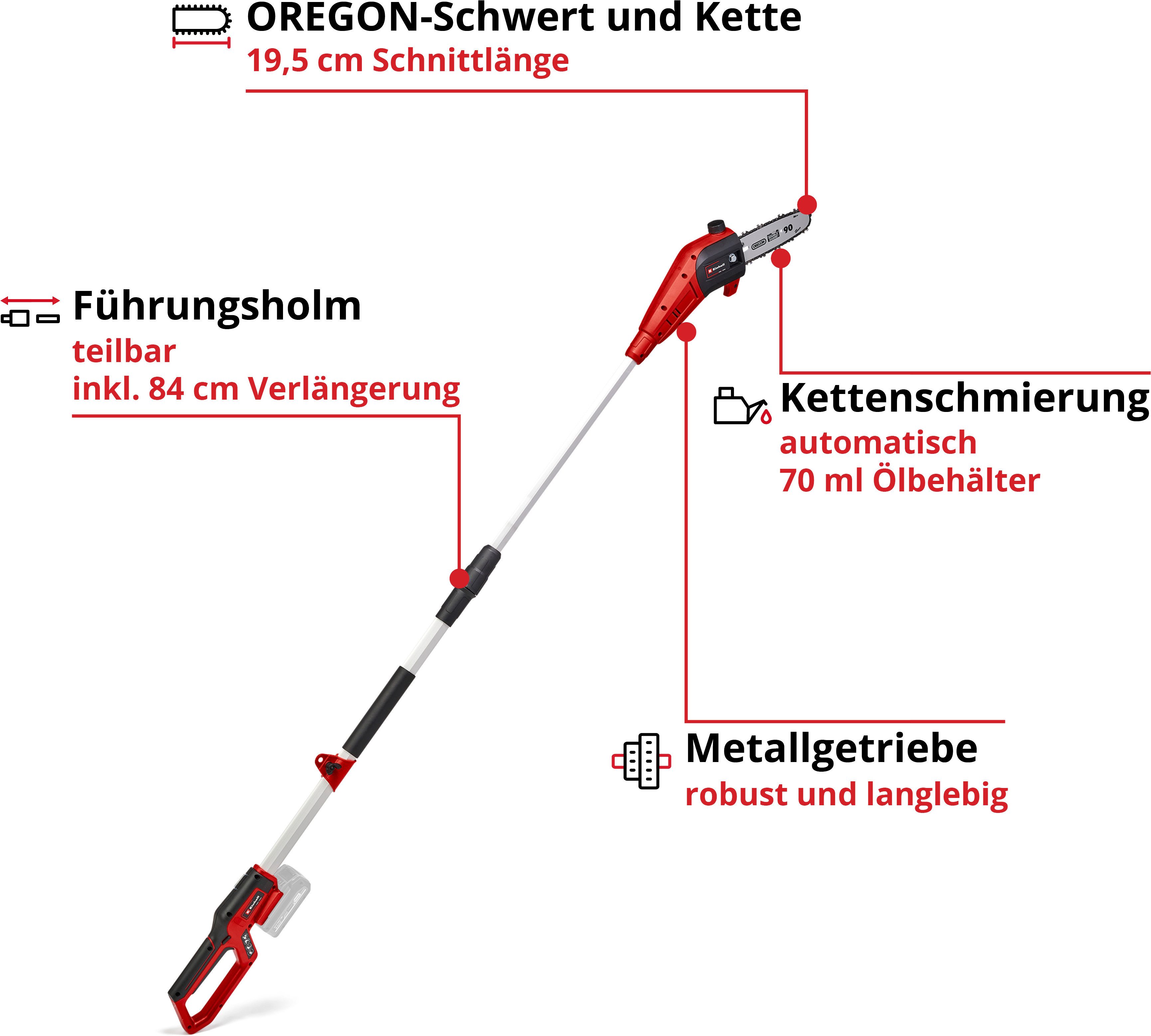 Einhell Akku-Hochentaster GC-LC 18/20 Li T-Solo, ohne Akku und Ladegerät