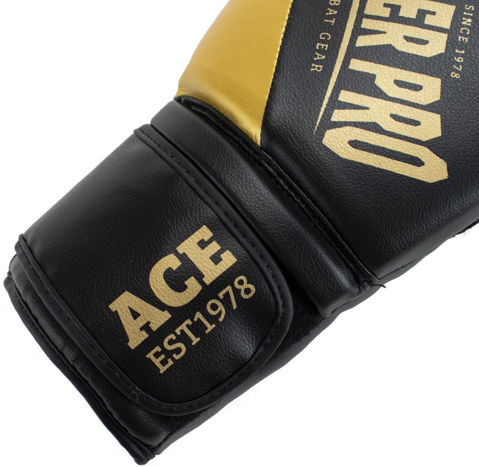 Super goldfarben/schwarz Ace Pro Boxhandschuhe