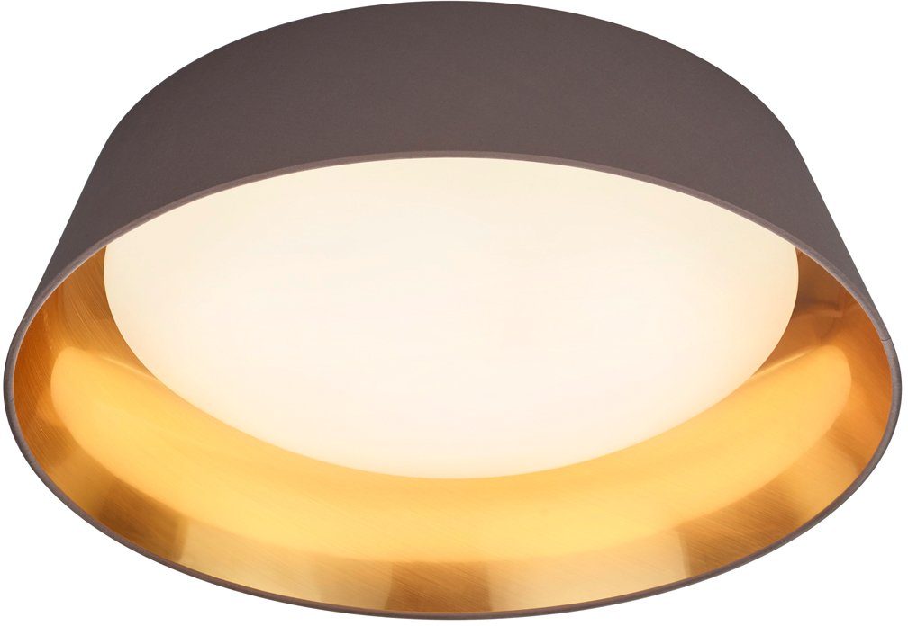 my home Deckenleuchte Josie, LED fest integriert, Warmweiß, Schirm taupe un günstig online kaufen