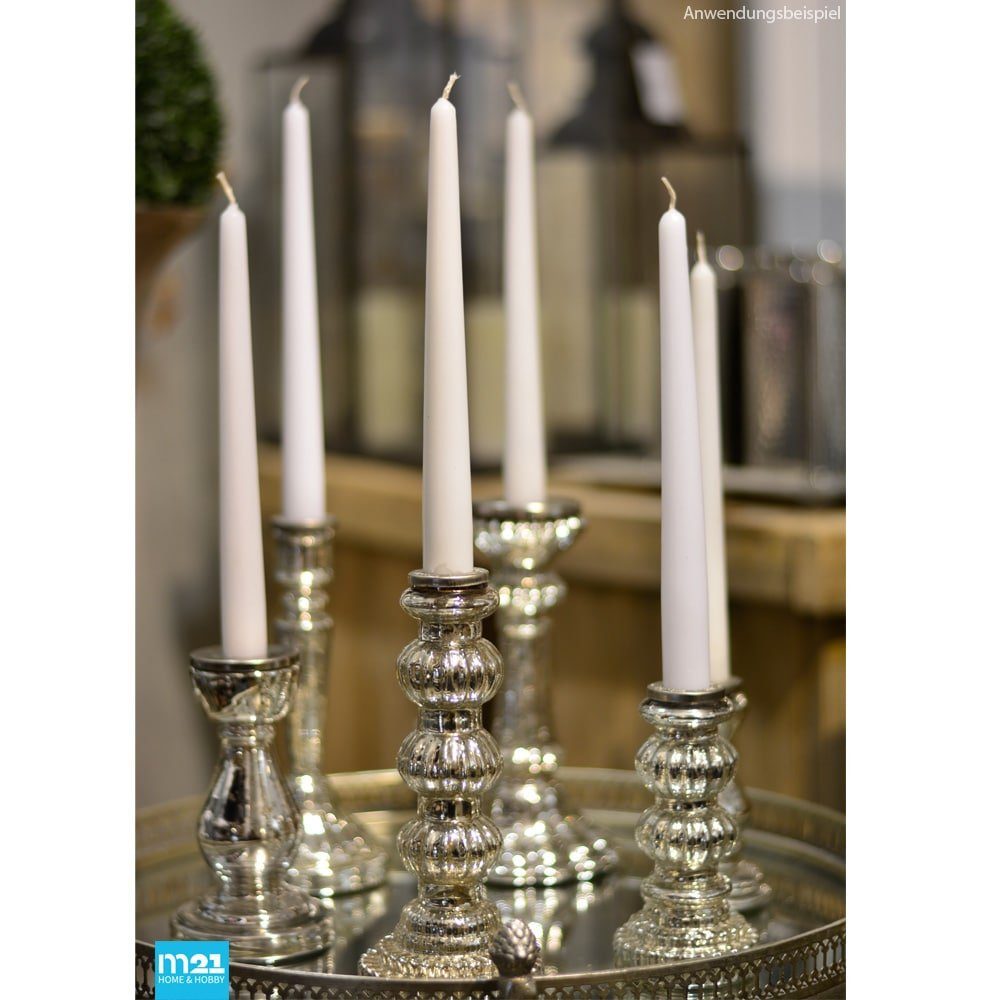 Kerzenständer 2 & Größen Shabby-Chic Kerzenleuchter HOBBY HOME Glas matches21