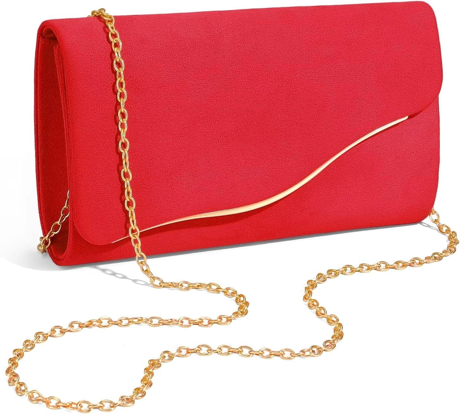 nsihing Abendtasche Damen Fashion-Abendtasche, Vintage-Samt-Clutch, mit abnehmbarer Kette, geeignet für Hochzeiten und Partys