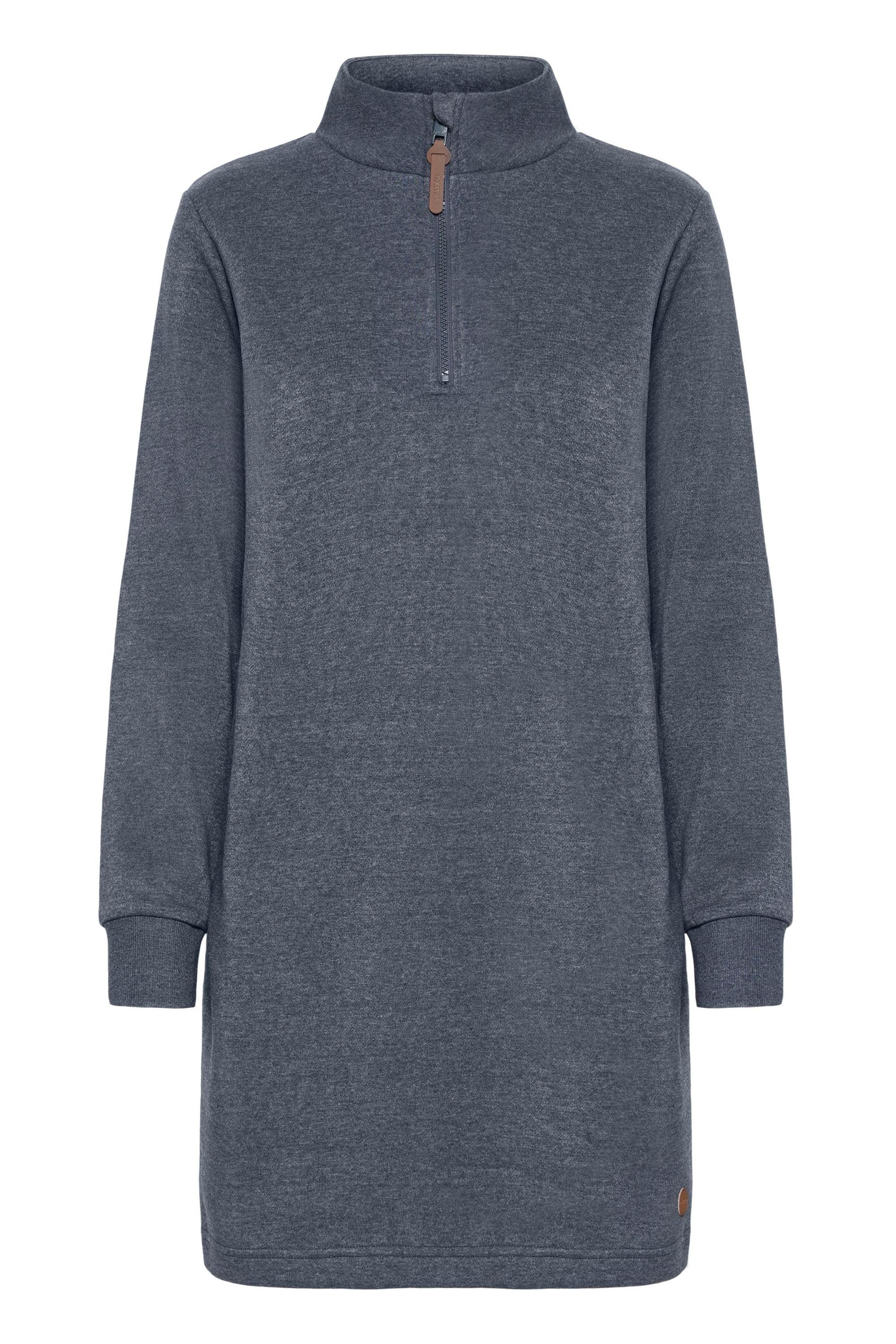 OXMO Sweatkleid OXMILLE TROYER DRESS Gemütliches Sweatkleid mit Reißverschl günstig online kaufen