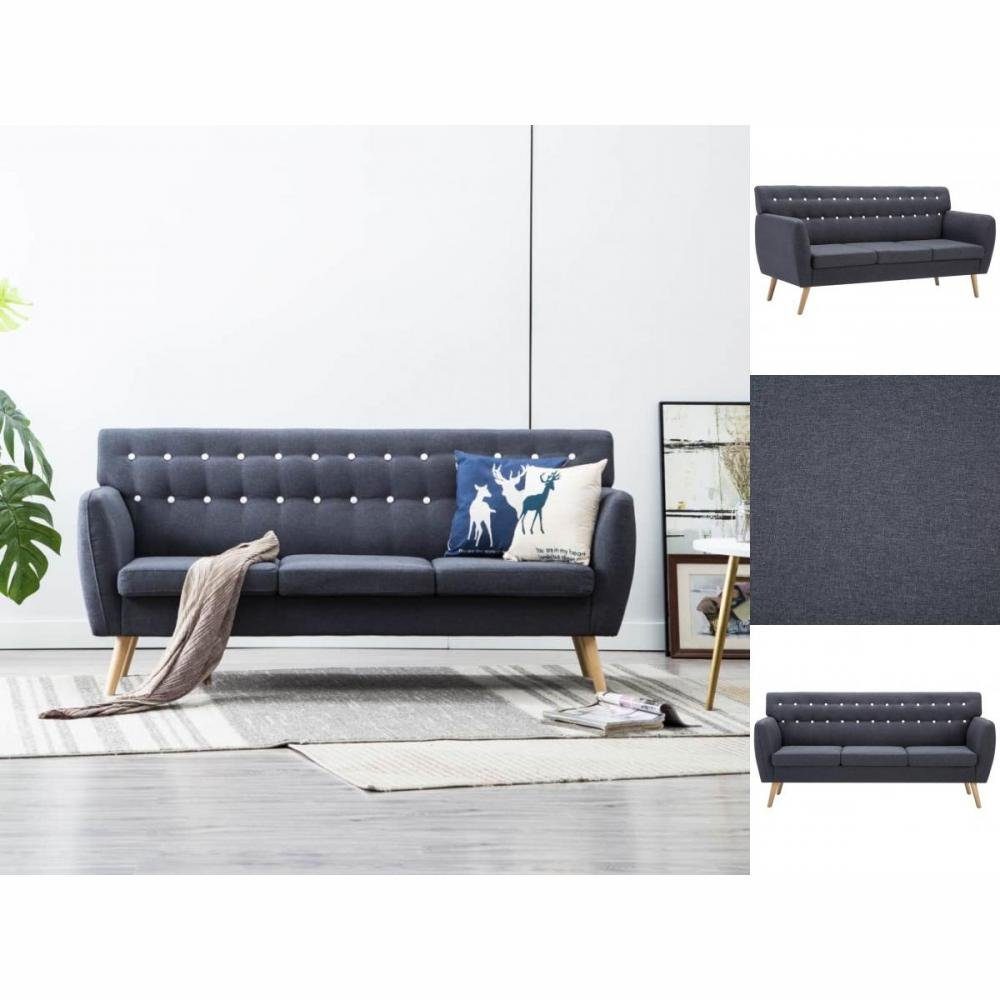 vidaXL Sofa 3-Sitzer-Sofa Stoffbezug 172x70x82 cm Dunkelgrau Couch