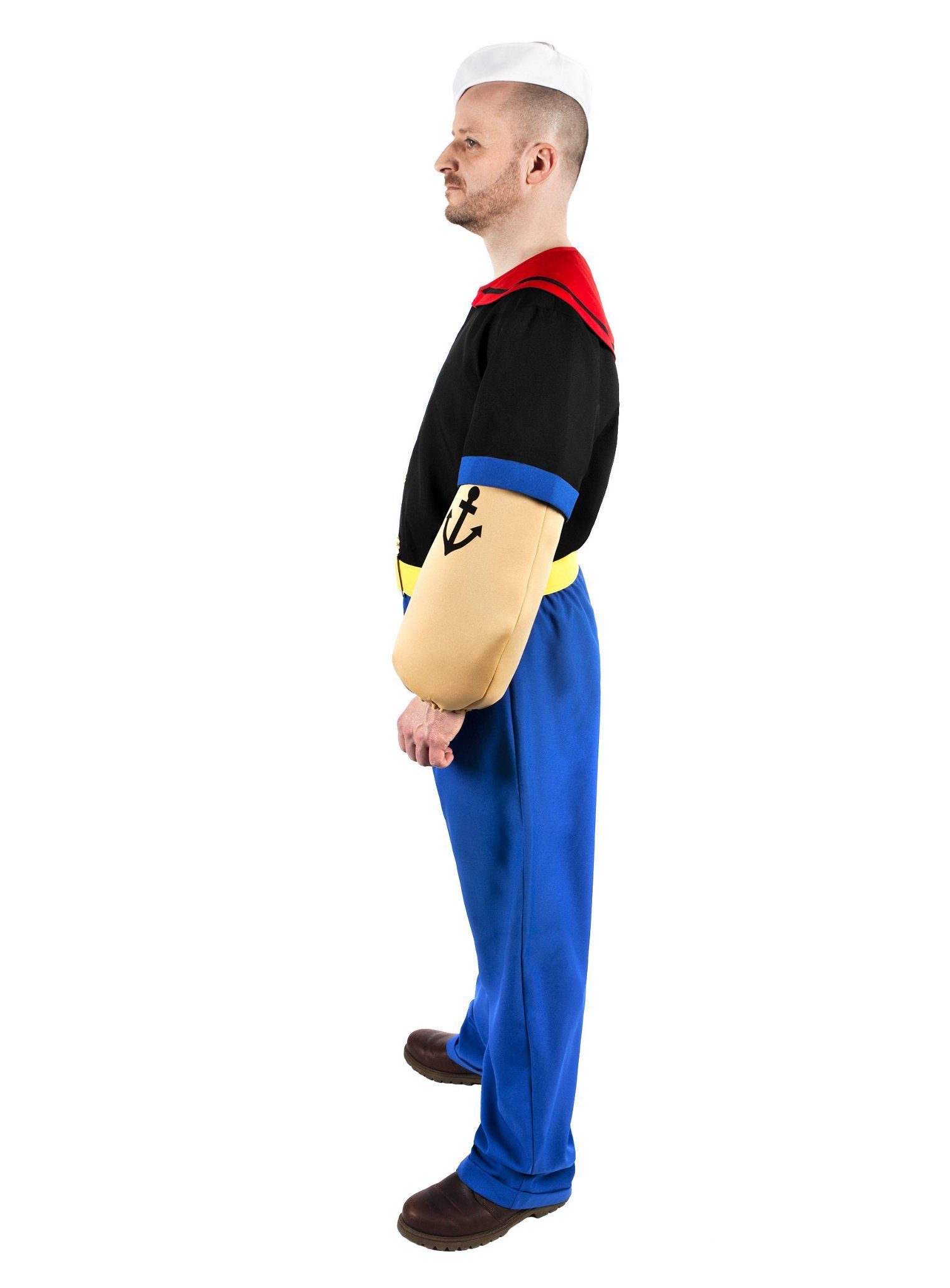 Maskworld Kostüm Popeye Seemann - Karneval Faschingskostüm Herren, 90 Jahre Jubiläums-Edition: Neues und verbessertes Lizenzkostüm des