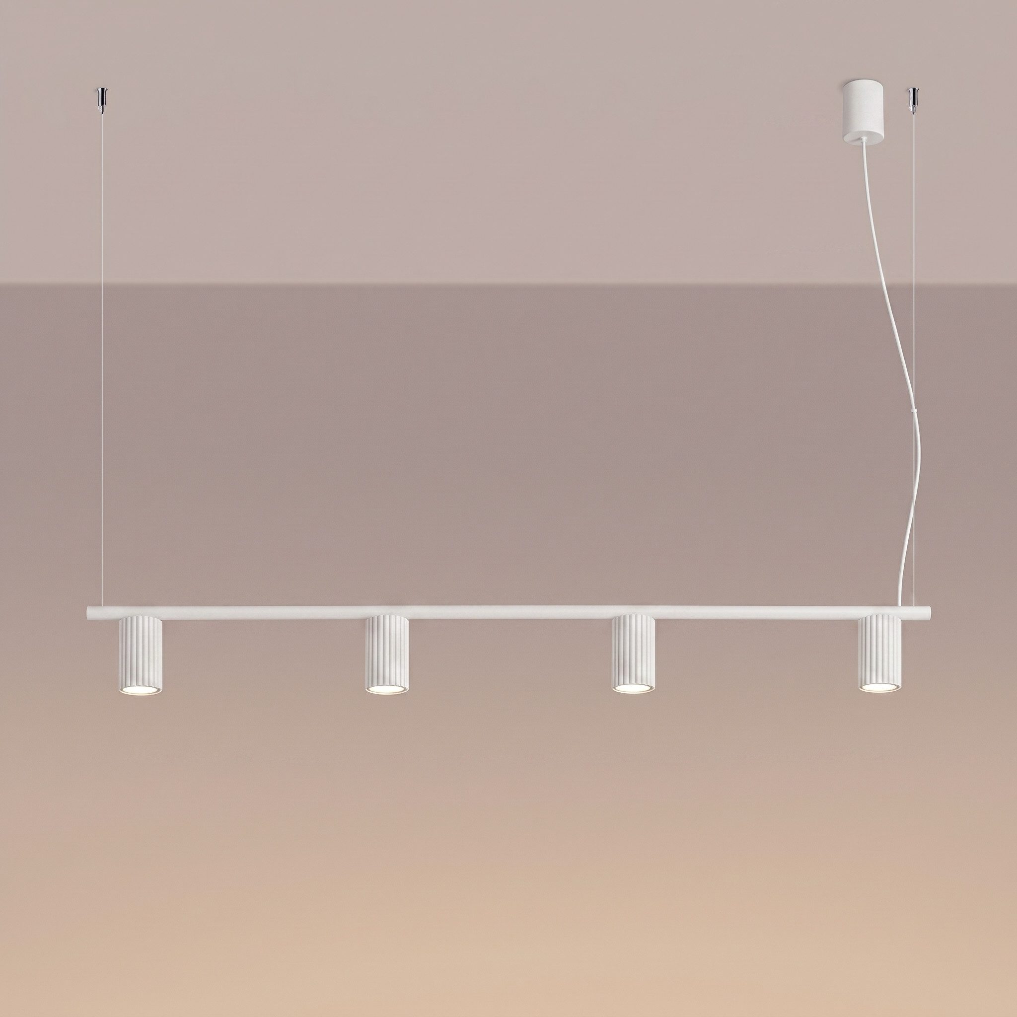 SOLLUX lighting Kronleuchter Kronleuchter KARBON 4 weiß, Nicht enthalten