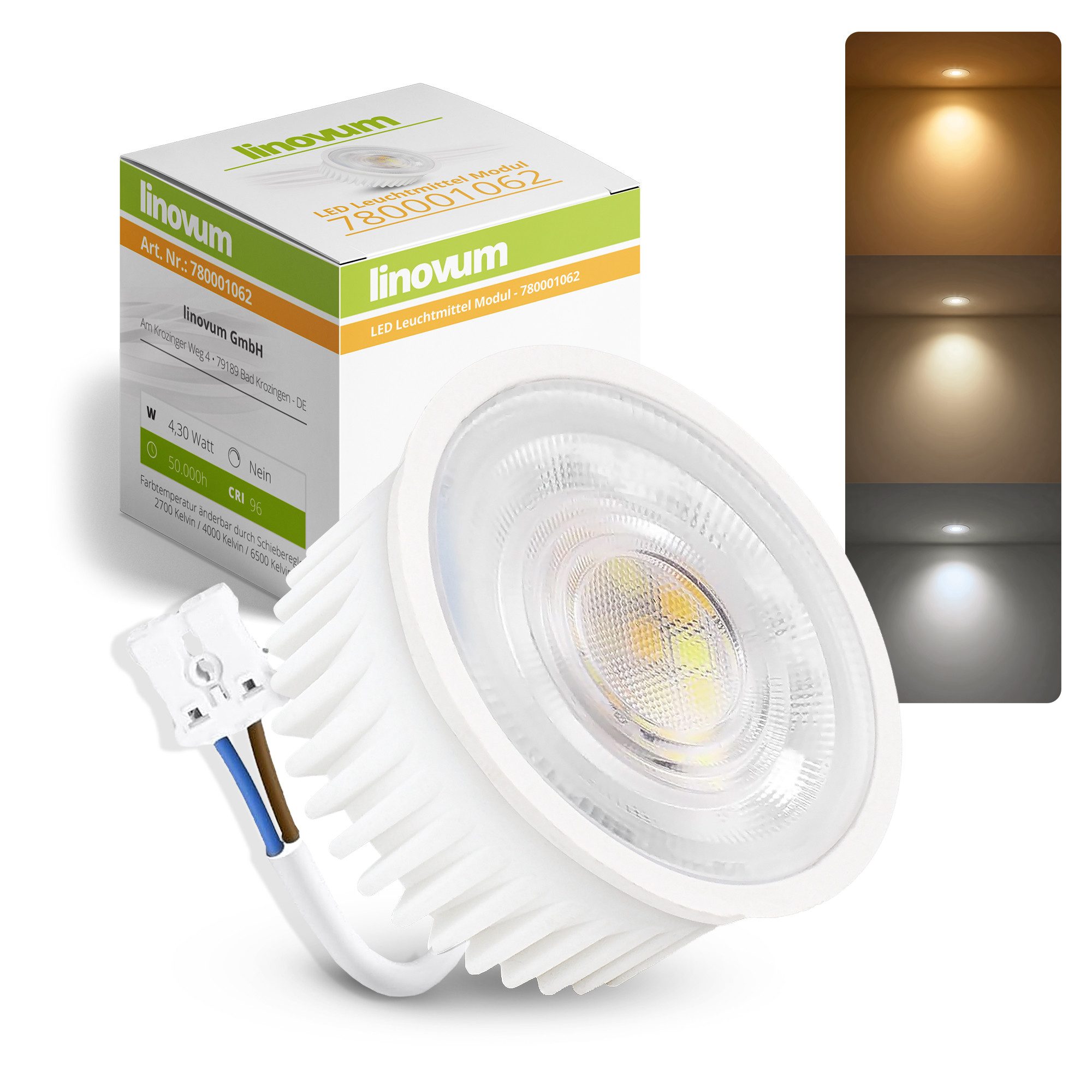 linovum LED-Leuchtmittel lumiFLEX 4W einstellbarer Lichtfarbe CCT Warmweiß Naturalweiß Kaltweiß, Neutralweiß, Warmweiß, Tageslichtweiß
