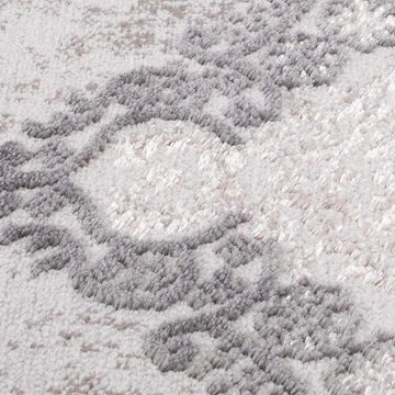 Bettumrandung Platin 7742 Carpet City, Höhe 11 mm, (3-tlg), Bettvorleger, Ornamente, Glänzend durch Polyester, Läufer-Set