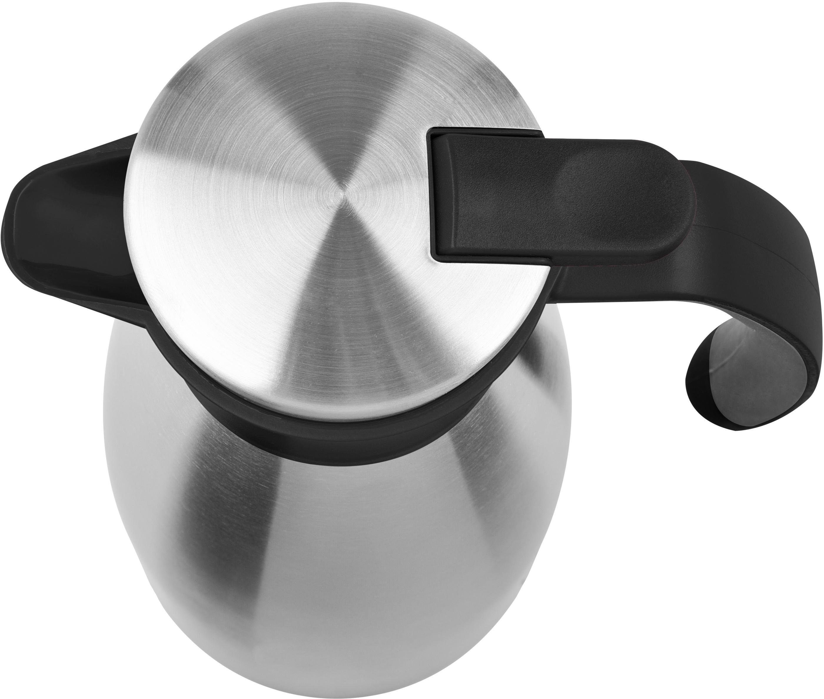 Emsa Isolierkanne Soft Grip, 1,5 l, (1-St), Quick Tip Verschluss, rutschfester Halt, 12 h heiß, 24 h kalt
