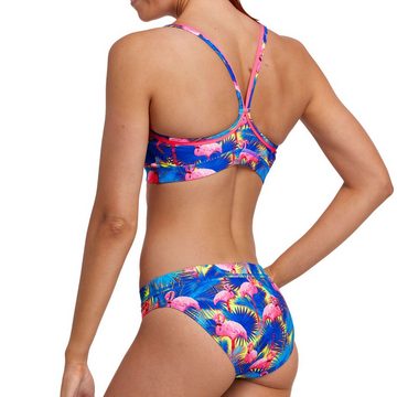 Funkita Bustier-Bikini Mingo Magic mit Flamingos und Palmen in kräftigen Farben