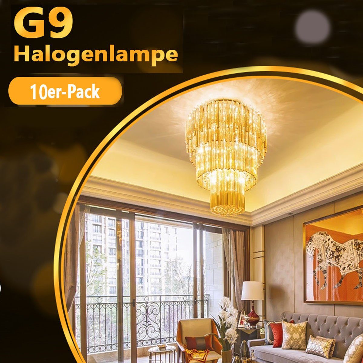 oyajia Flutlichtstrahler 10x G9 LED Dimmbar Watt, 40W AC 60W Glühbirnen wechselbar, Halogenlampe 25W G9 G9 2700K, Halogen Nicht Warmweiße, Standardsockel, 230V