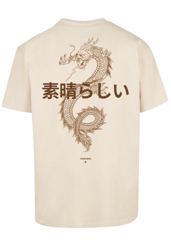 F4NT4STIC T-Shirt PLUS SIZE Dragon Drache Japan Print, Fällt weit aus,  bitte eine Größe kleiner bestellen