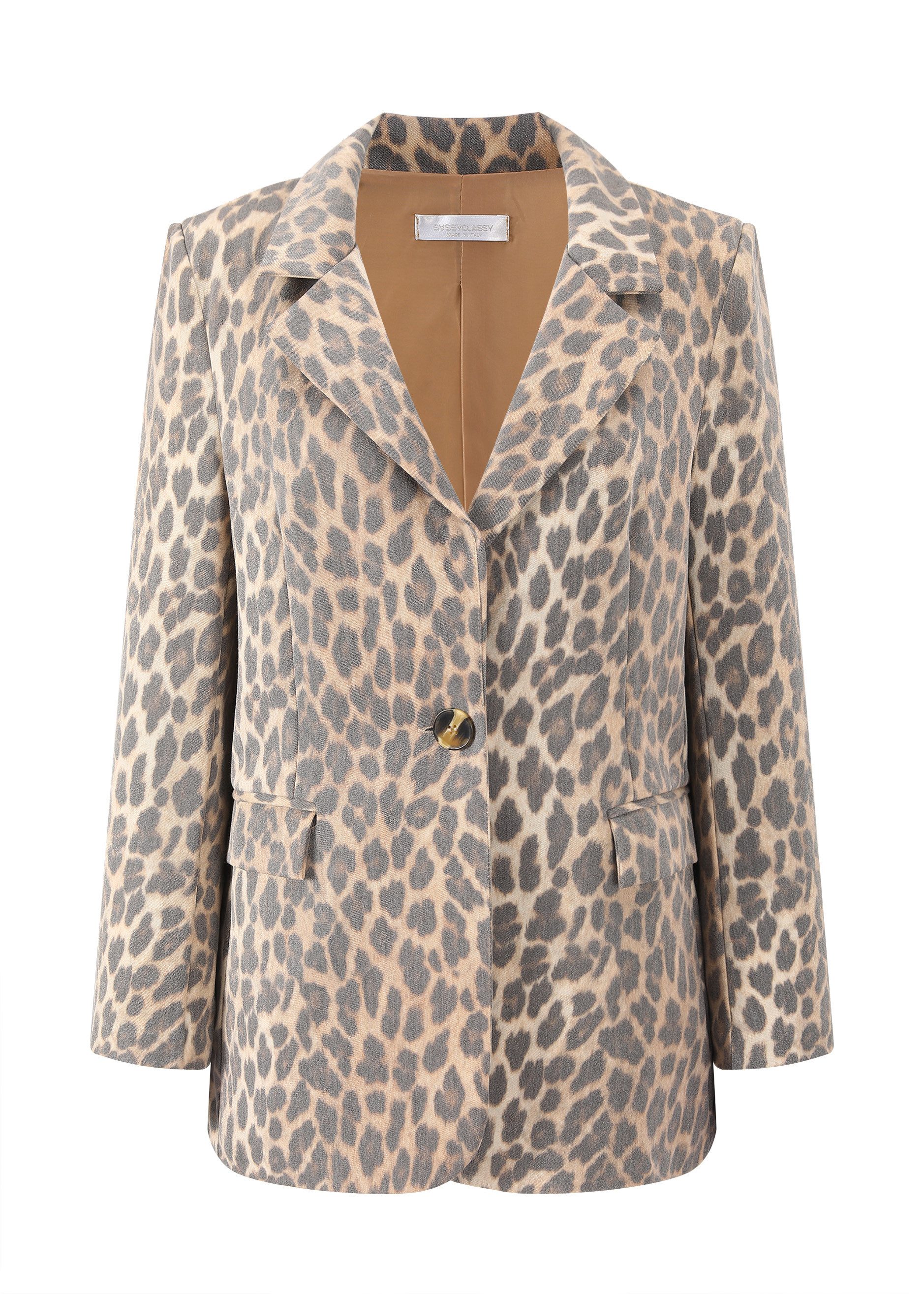 SASSYCLASSY Blusenblazer Leo-Blazer Damen Elegant mit günstig online kaufen