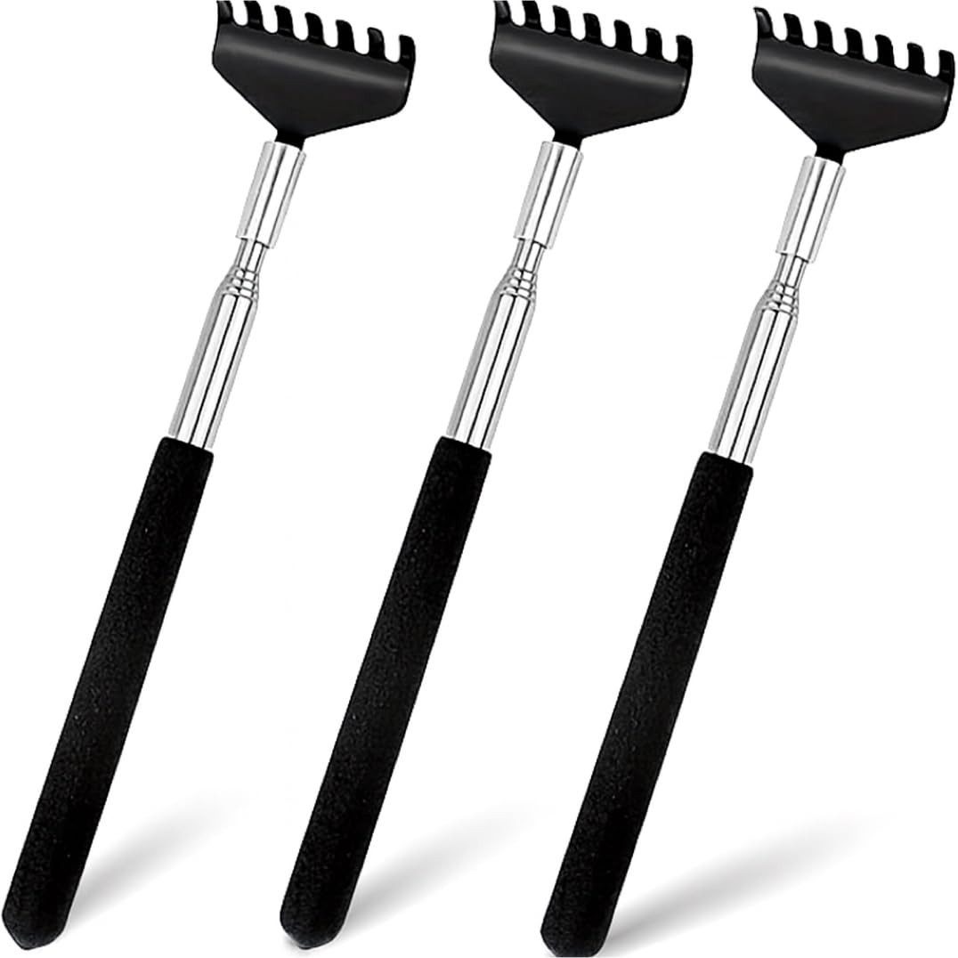 HaushaltO Massagebürste 3er Rückenkratzer Set - Stabil & ausziehbar mit breiter Kratzfläche, 3er Set, 3-tlg., ausziehbar