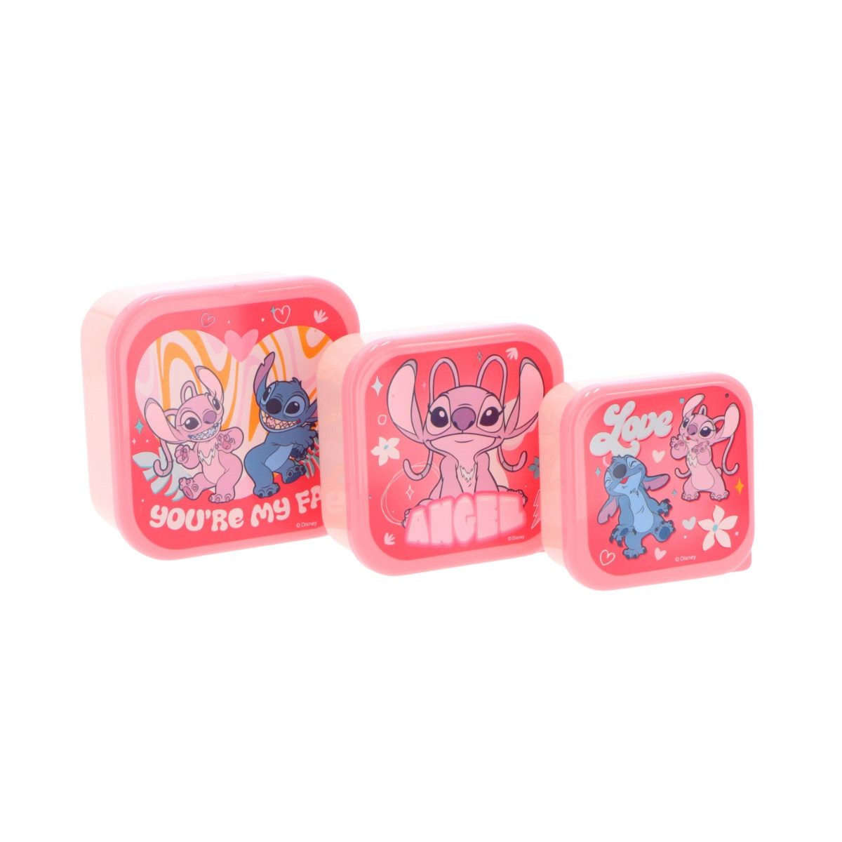 Textiel Trade B.V. Lunchbox Disney Lilo & Stitch Lunchpaket 5-tlg. Brotdose Trinkflasche Snackbox, Multicomposition, (4x Brotdose, 1x Flasche) – Bild 2 von 4