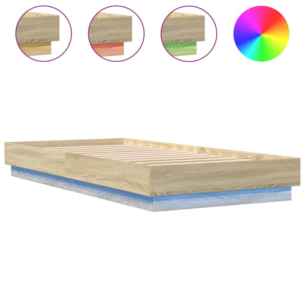 vidaXL Bettgestell Bettgestell mit LED Sonoma günstig online kaufen