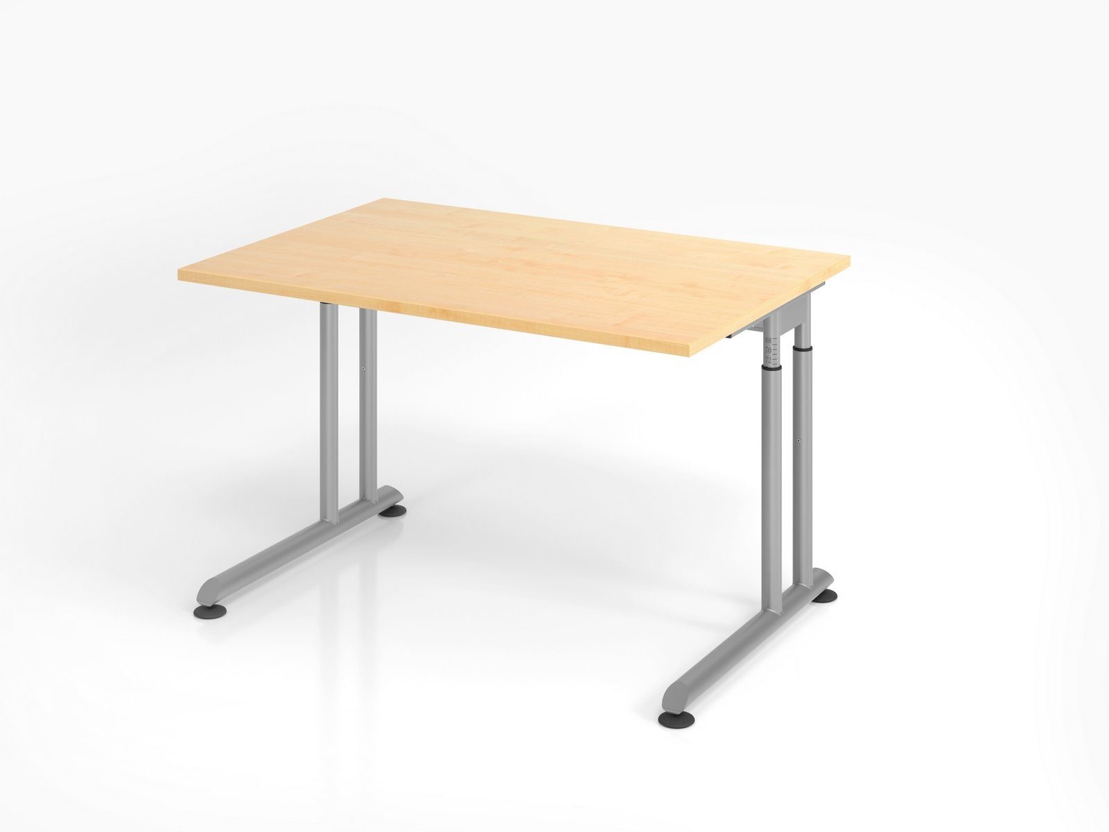 80 Rechteck: - bümö Beton x Dekor: Silber - Serie-Z, Schreibtisch Schreibtisch Gestell: cm 180