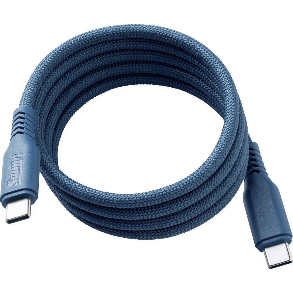 cemon USB-C® Kabel USB 2.0 USB-C® 1 m Azure Blue Geschirmt USB-Kabel, Geschirmt