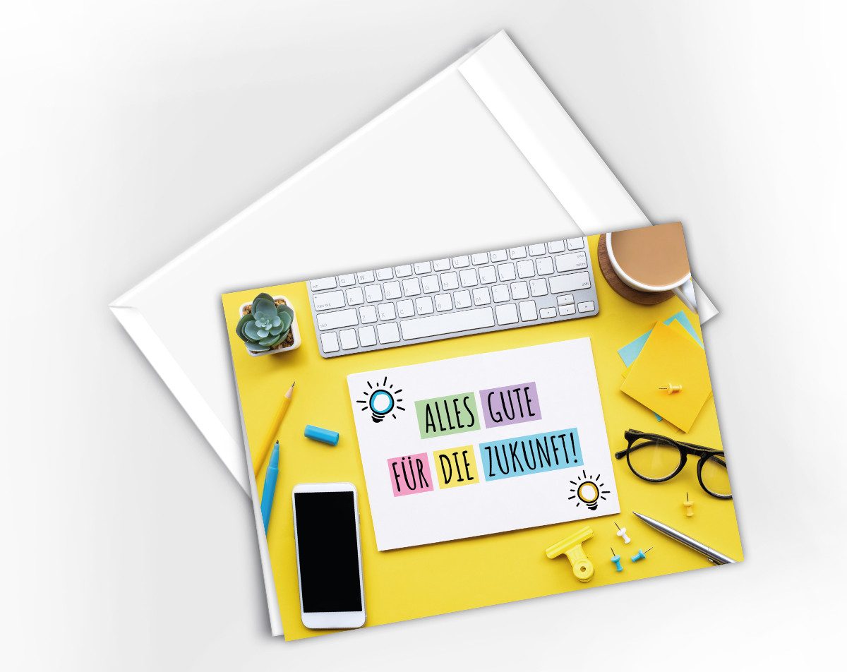 JUNAPACK Abschiedskarte mit Umschlag XXL A4 lustige Klappkarte Jobwechsel Kündigung Kollegen, Witzige A4-Klappkarte mit UV-Lack, viel Platz und passendem Umschlag