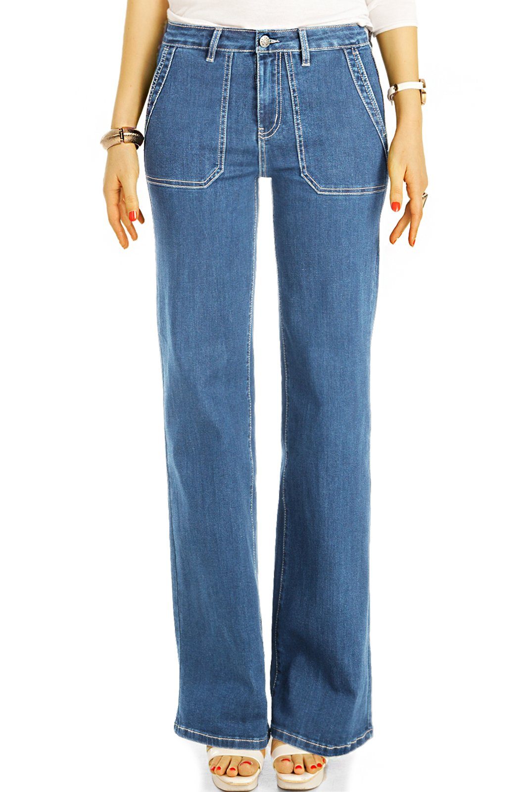 be styled Bootcut-Jeans Bootcut Jeans, medium waist Hosen straight Passform - Damen - j31k mit Stretch-Anteil, 5-Pocket-Style hellblau
