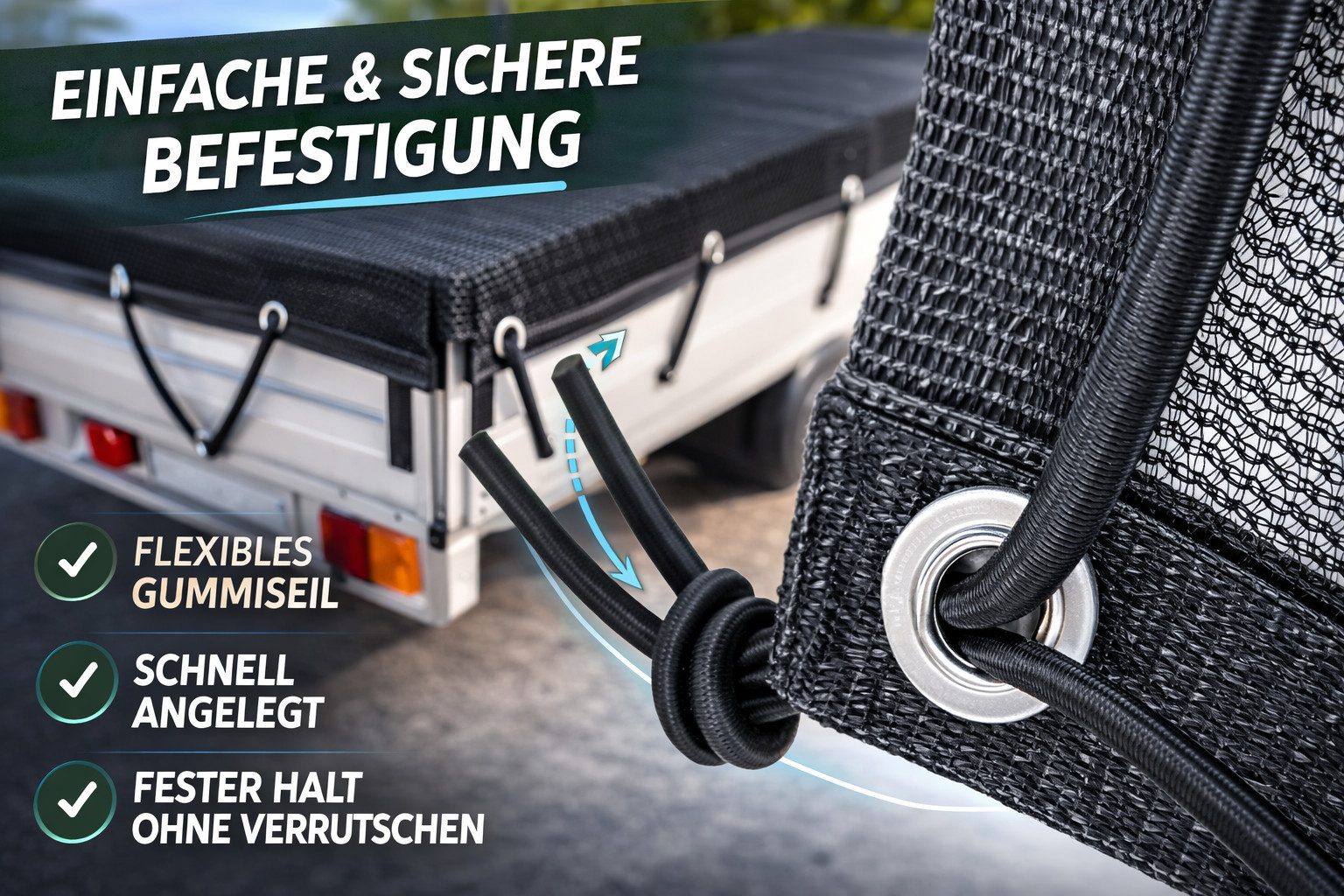 AEGITEX Anhängernetz AEGITEX Anhängernetz Feinmaschig mit Gummiseil, BxL: 1.50x2.20 m