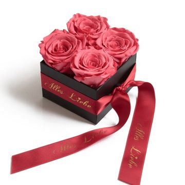 Kunstblumenstrauß Alles Liebe Rosenbox Infinity Rosen echte konservierte Blumen Rose, ROSEMARIE SCHULZ Heidelberg, Höhe 8,5 cm, Muttertag Geschenk
