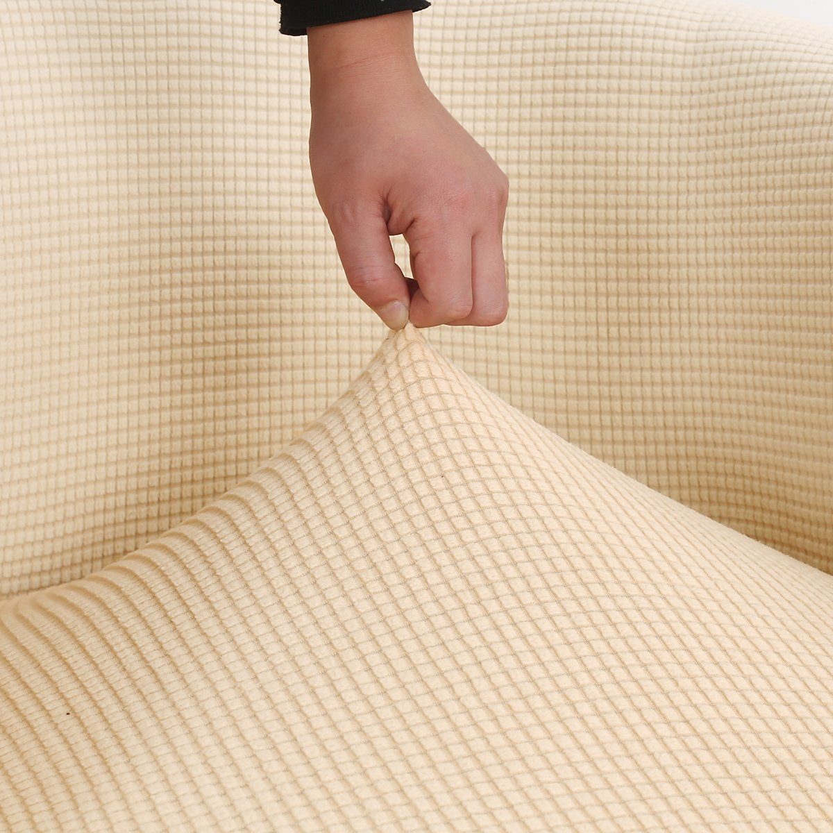 Qelus Hussen-Set Jacquard Schonbezug für Wannenstühle Stretch Stuhlbezug Wohnkultur