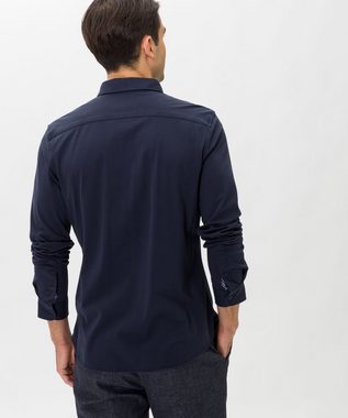 Brax Langarmhemd Jerseyhemd mit Button Down-Kragen