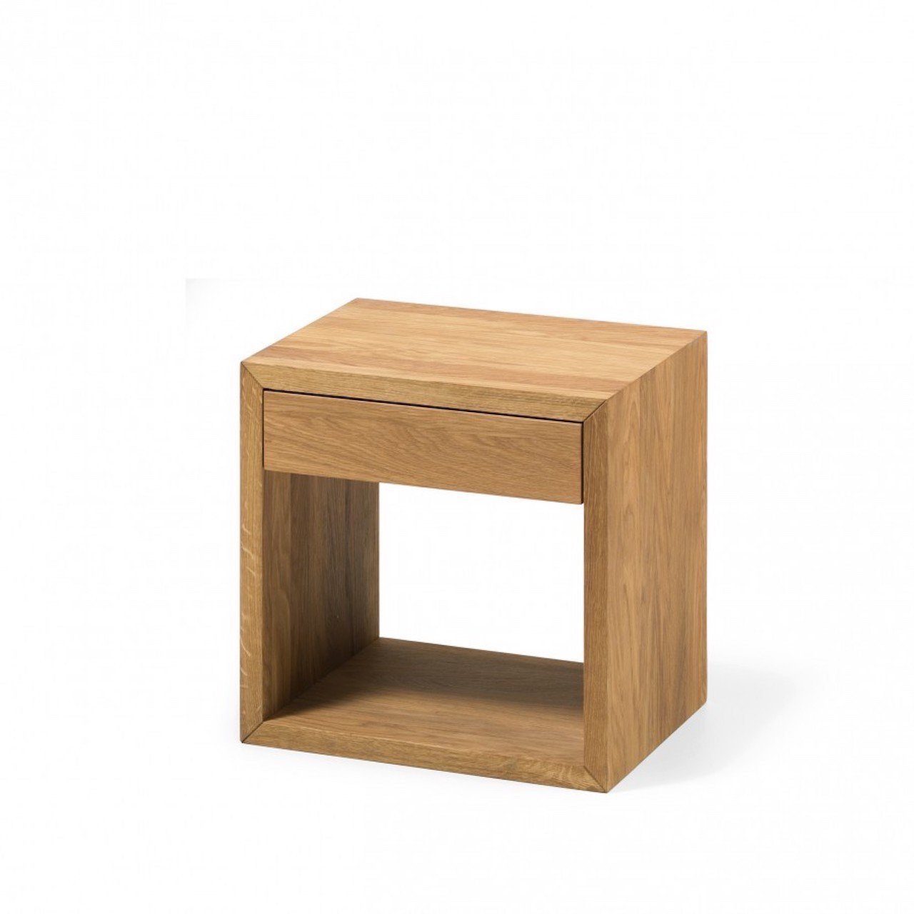 Woodek Design Nachttisch Würfel Hugo mit Schublade, Geölte Eiche (1  nachttisch)