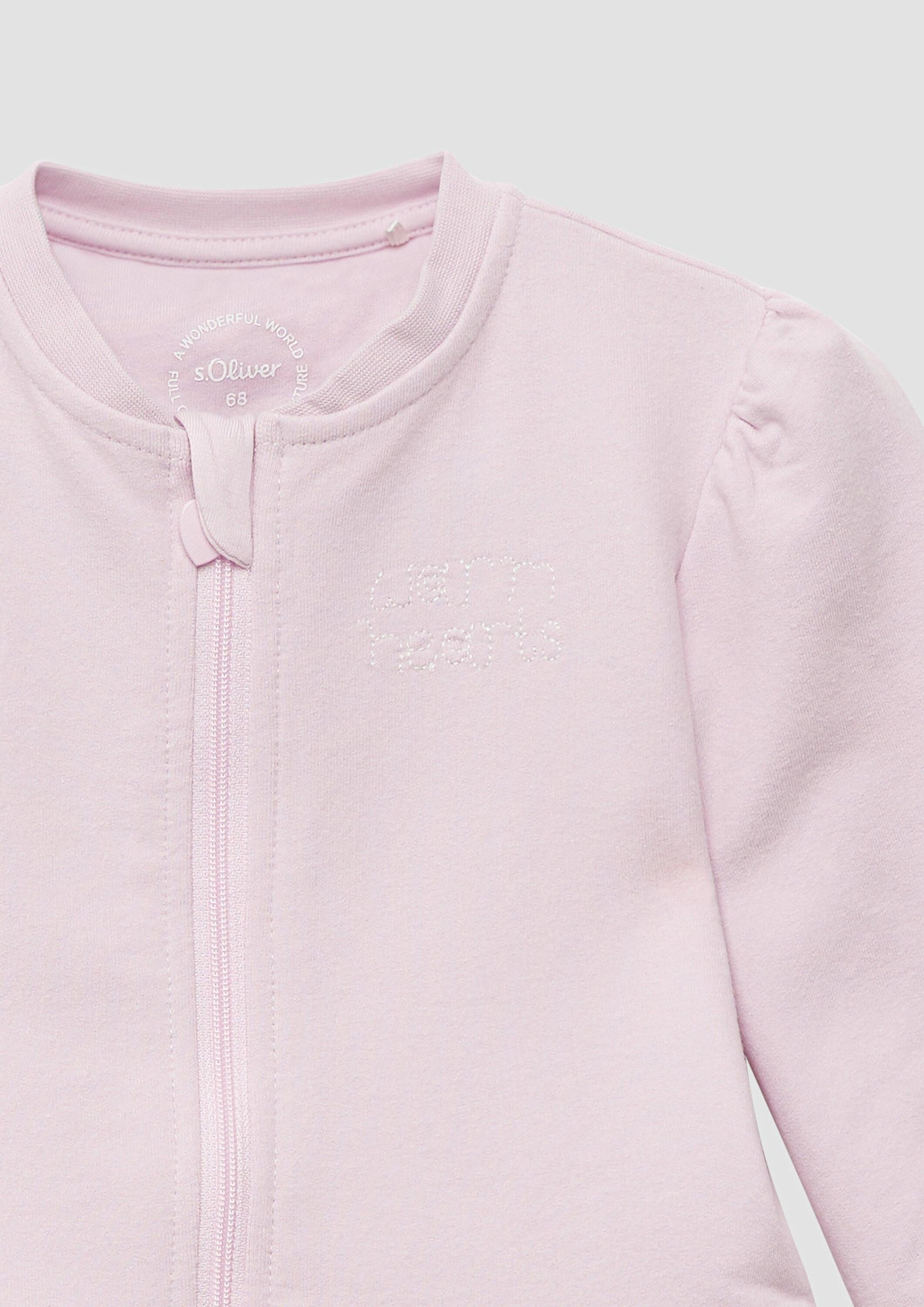 s.Oliver Sweatjacke Sweatshirt Jacke Sweatjacke mit dezenter Stickerei