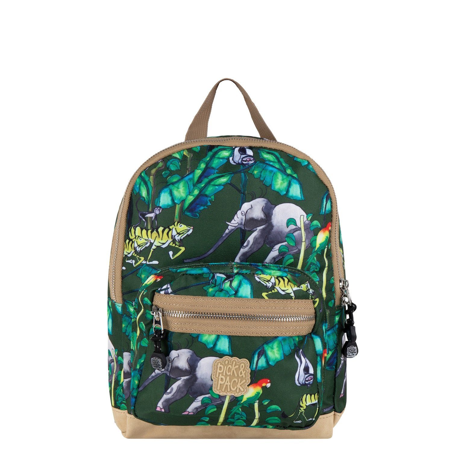 Pick&PACK Schulranzen Kinderrucksack S Happy Jungle Bamboo (1 Stück), ab 3 Jahren, ergonomisch