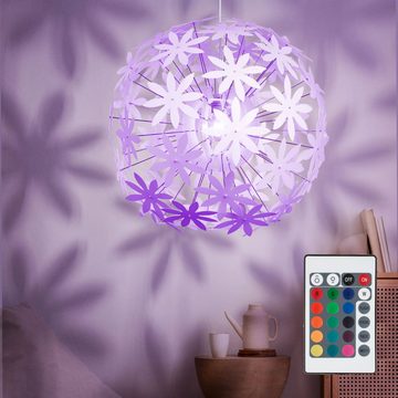 etc-shop LED Pendelleuchte, Leuchtmittel inklusive, Warmweiß, Farbwechsel, Pendelleuchte mit Blüten zum Zusammenstecken Decken Hängelampe