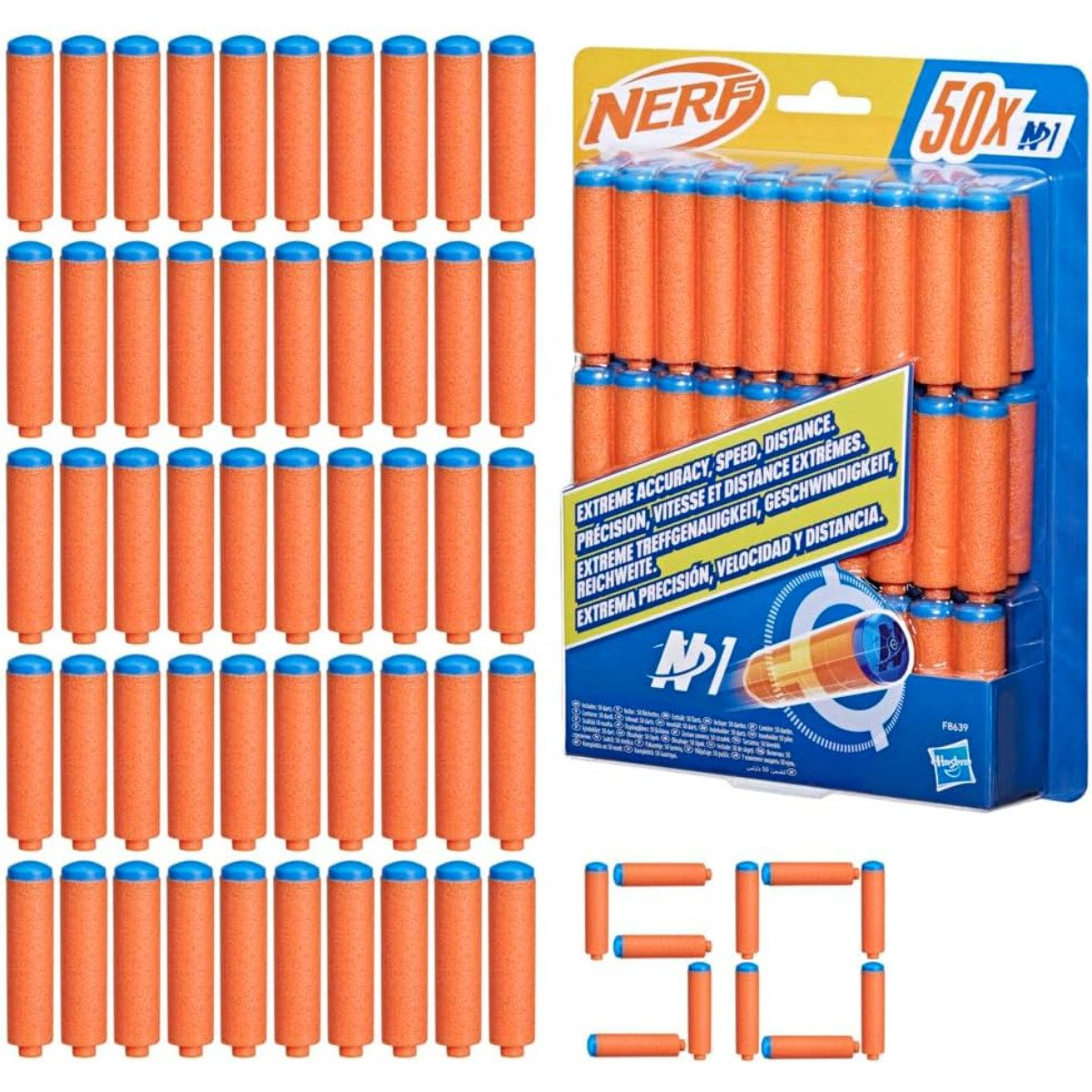 Nerf Blaster NERF N Series N1 Ersatzdarts 50 Stück für kompatible Blaster