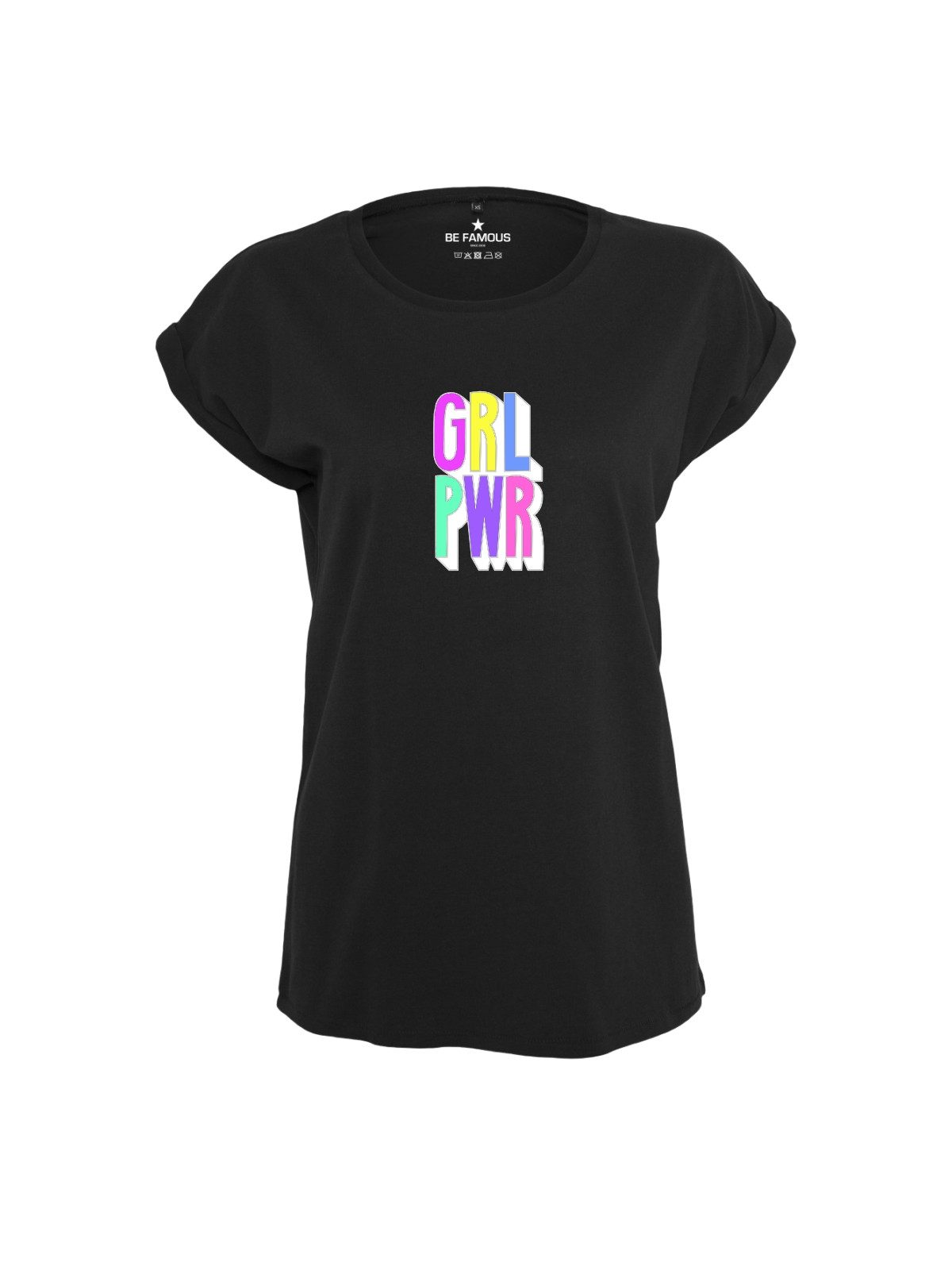 Be Famous Print-Shirt Classic Roll Up D-GRLPWR (1-tlg., keine)