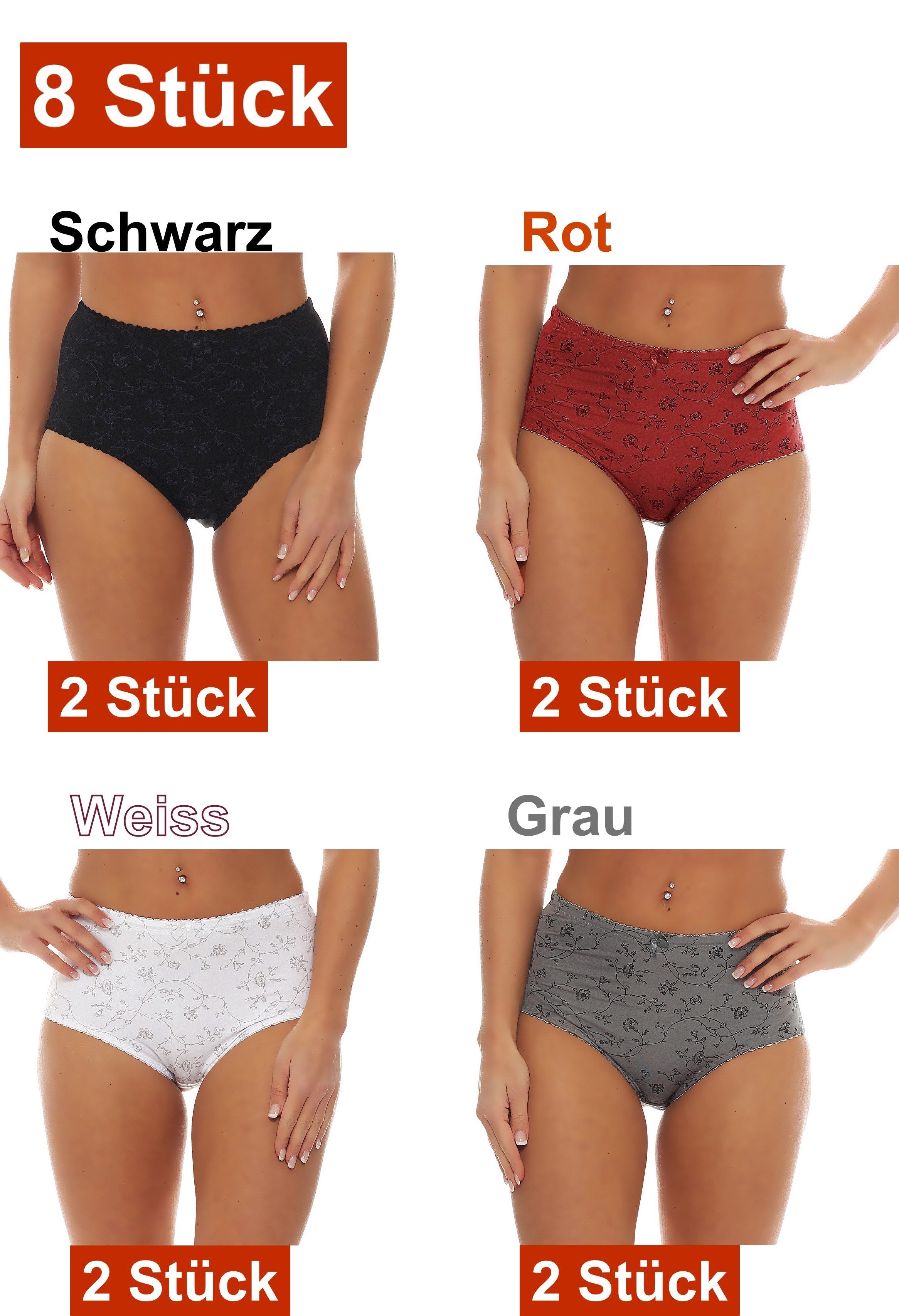 Taillenslip Damen Slips Microfaser hohe Taille Miederhöschen Bauchweg Unterhose