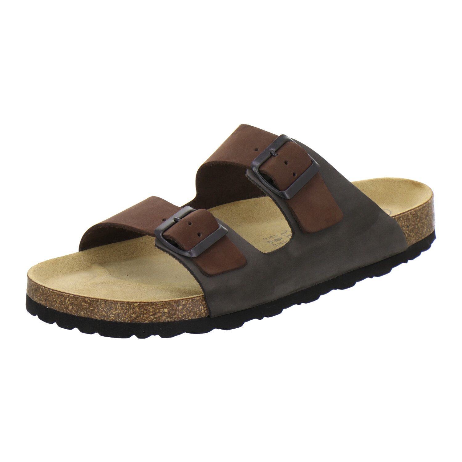 AFS-Schuhe 310067 Zweischnaller Pantolette für Herren mit Fußbett, bequeme Sandalen aus Leder