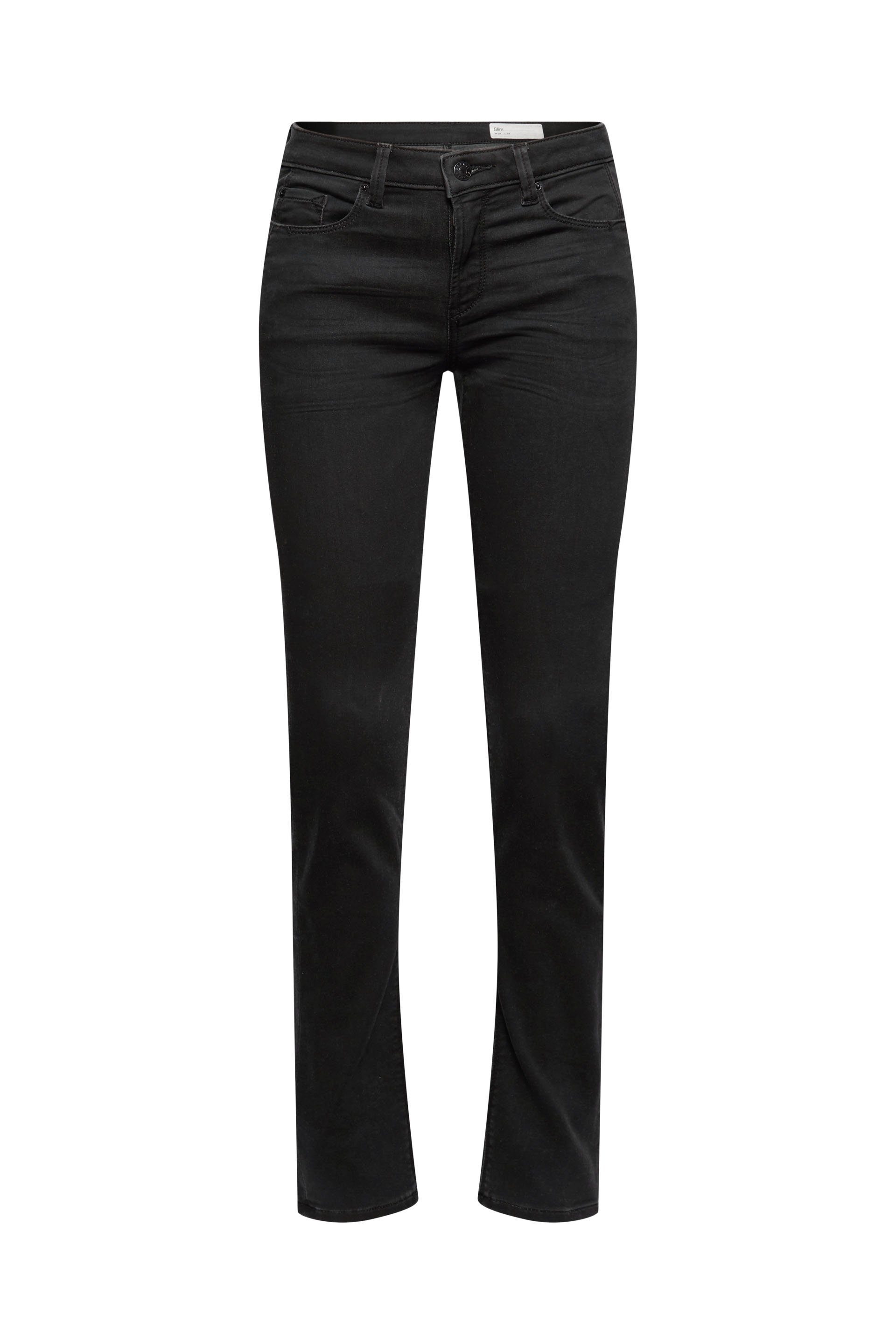 Damen Jeans Esprit Regular-fit-Jeans Black-Denim Jeans in bequemer Jogg-Qualität