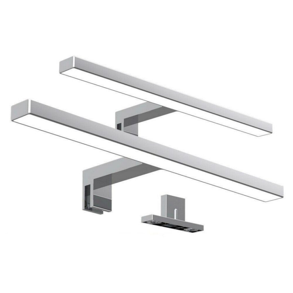 WILGOON Spiegelleuchte LED Wandleuchte, 30cm 60cm LED Spiegelleuchte 230V 8W/5W 400lm/650lm, LED fest integriert, Kaltweiß, Aufbauleuchte + Klemmleuchte,Schminklicht,Schrank-Beleuchtung 230V