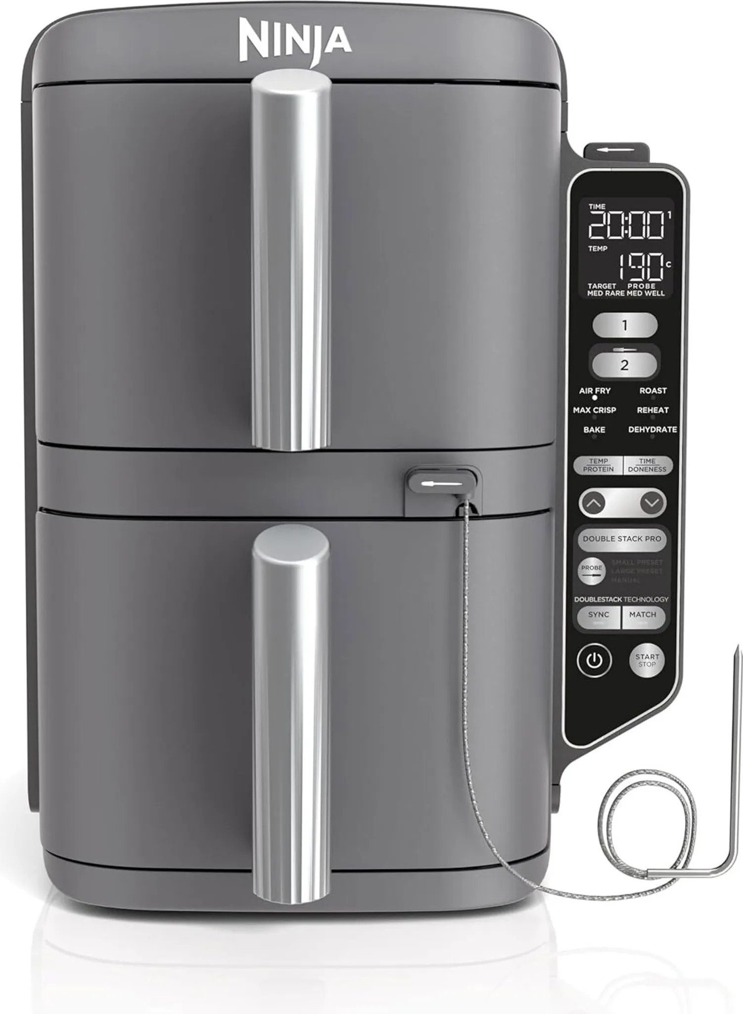NINJA Heißluftfritteuse SL451EU, 2470 W, Airfryer, 9,5 L Fassungsvermögen, 6 Garfunktionen