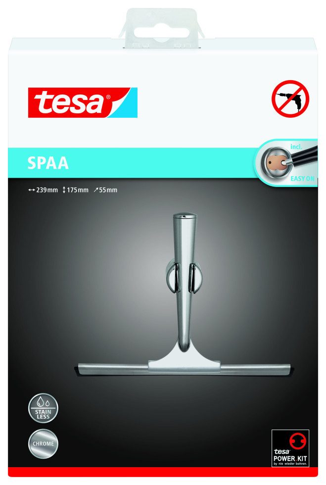 tesa Duschabzieher tesa Duschabzieher Edelstahl Spaa zum Kleben inkl.