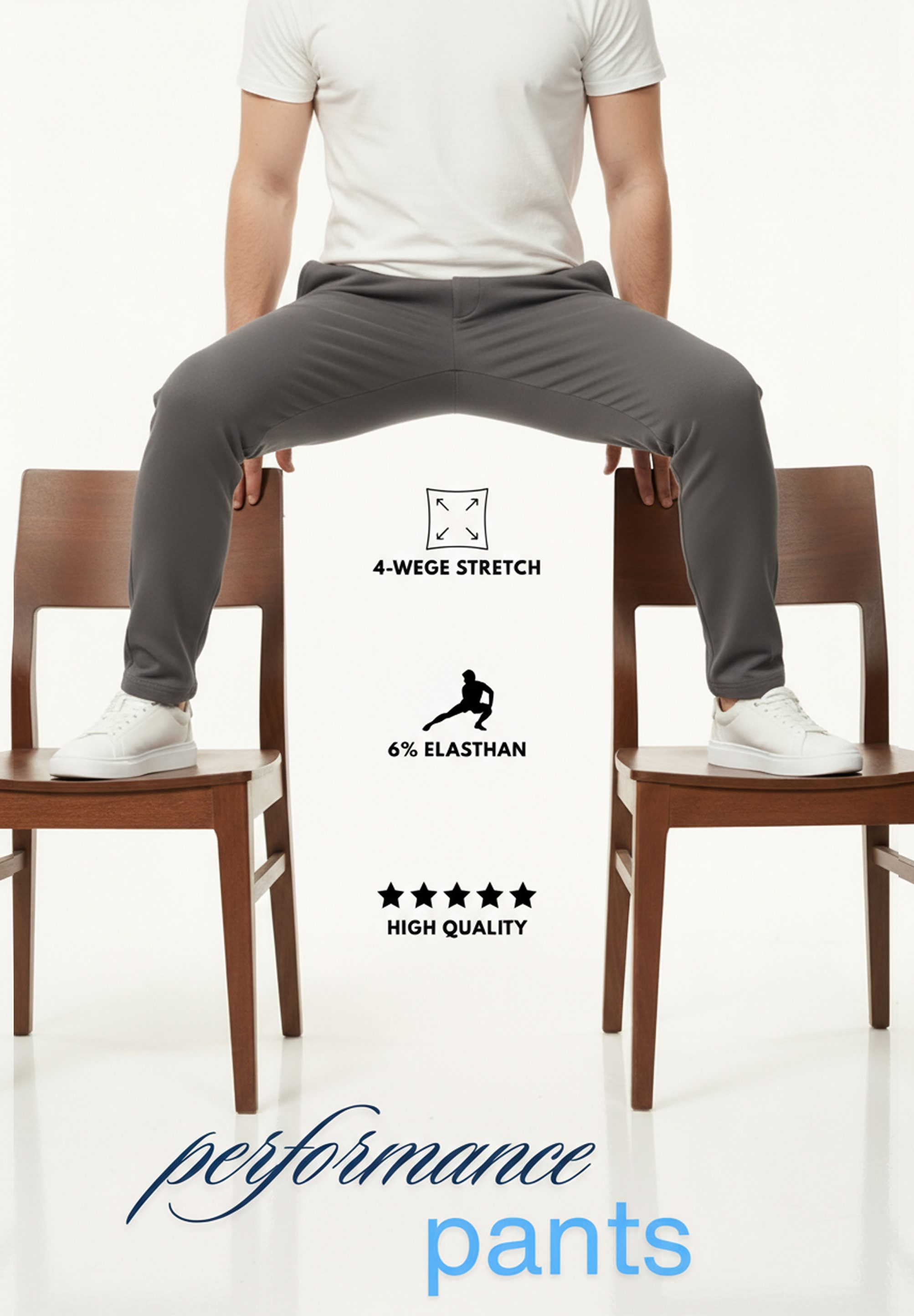 DAILY COTTON Chinohose als Performance Pants mit Super Stretch in Slim-Fit Ultra Bequeme & Flexible Herren Stoffhose mit 6% Elasthan