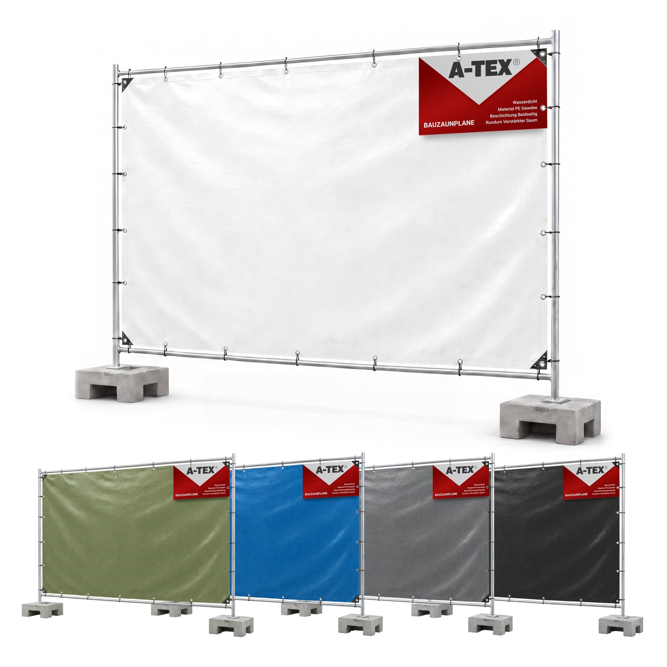 A-TEX® Schutzplane Bauzaunplane 140 g/m² Sichtschutz Zaunblende Plane blickdicht