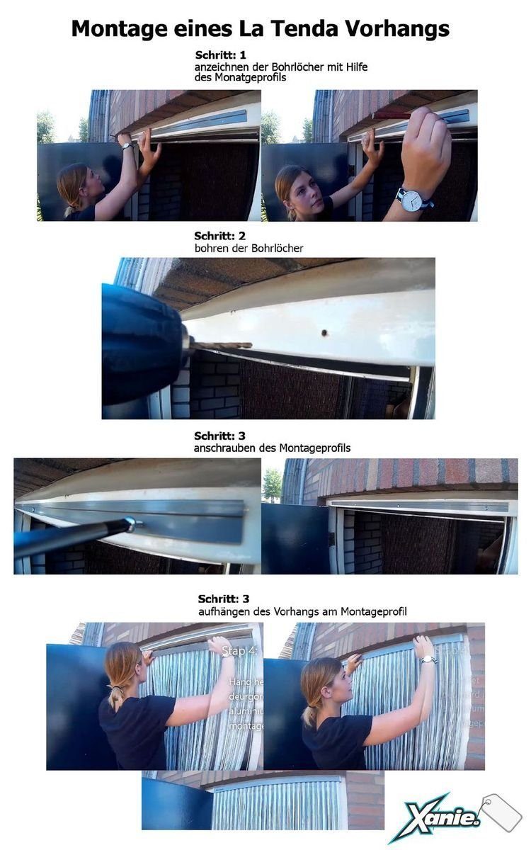 Breite cm, 120 kürzbar Tenda Insektenschutz-Vorhang - und individuell 1 230 XL Streifenvorhang Länge La NAPOLI PVC La x bunt, Tenda