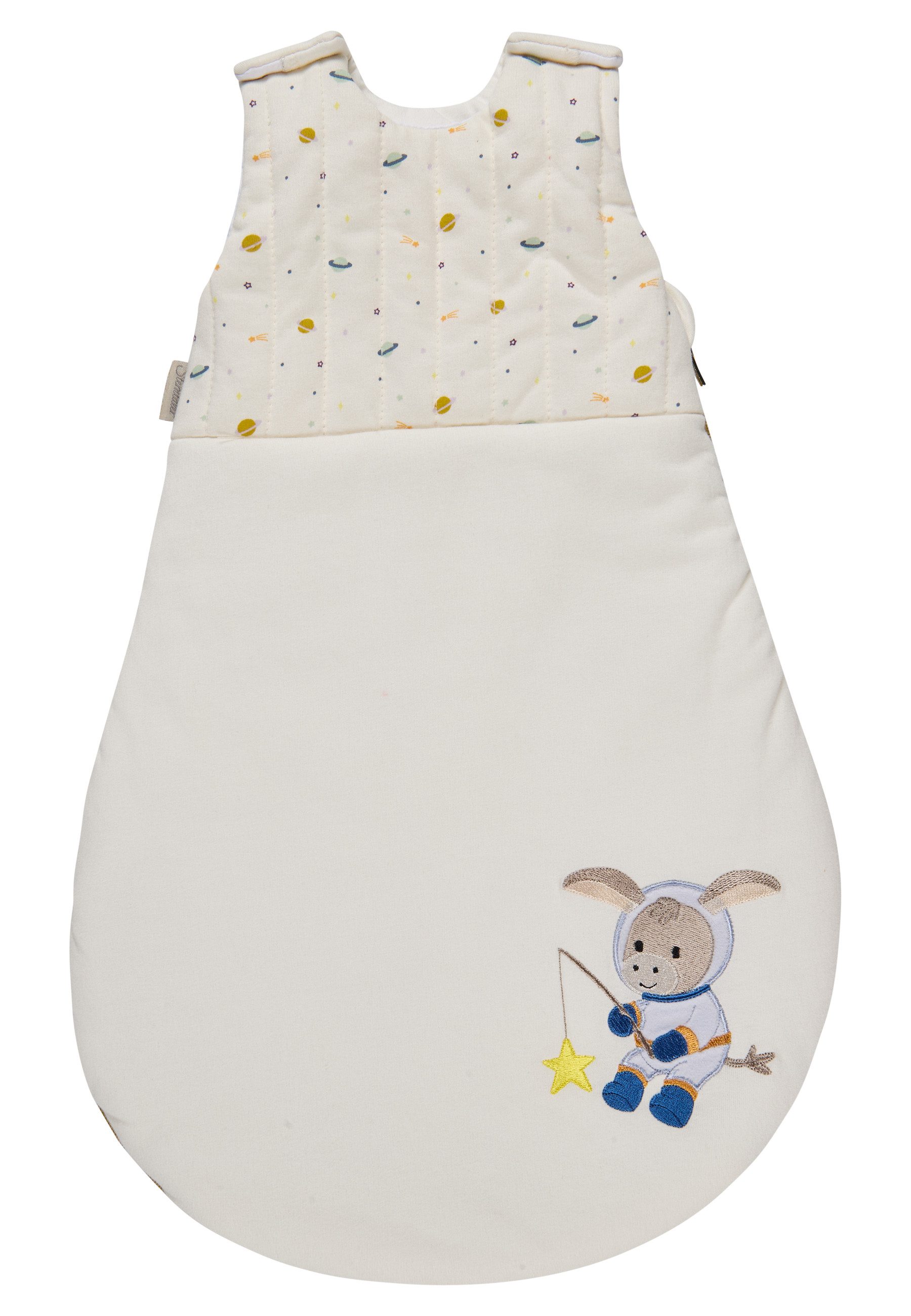 Sterntaler® Babyschlafsack Babyschlafsack 50/56cm WELTRAUM (1 tlg), Hydrocool, wattiert, Reißverschluss, Knöpfe, Mesheinsatz