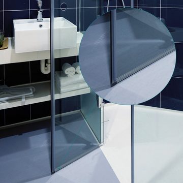 Navaris Badewannenaufsatz Schwallschutz Dichtung 180° - 6mm Glasduschtür - Ersatz 80cm, (1 tlg)